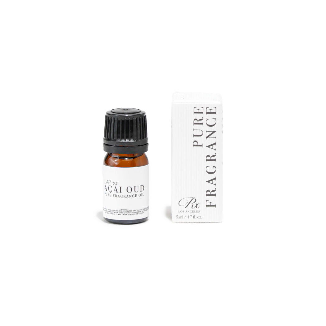 RXLA Acai Oud pure fragrance oil, 5ml amber glass bottle. 100% pure, undiluted, perfect for perfume, body oil, and candle making.