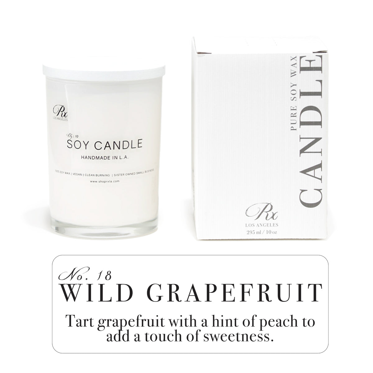 RXLA Wild Grapefruit hand-poured soy wax candle—a vibrant blend of ripe grapefruit and zest for an energizing fragrance.


**Meta Description:**  
"Elevate your space with WILD GRAPEFRUIT, a hand-poured luxury candle featuring a fresh, bright scent of tart grapefruit and a touch of sweet peach. This invigorating fragrance adds a lively and refreshing aroma to any room."

**SEO Tags:**  
- Wild Grapefruit candle  
- luxury grapefruit candle  
- hand-poured soy candle  
- tart grap