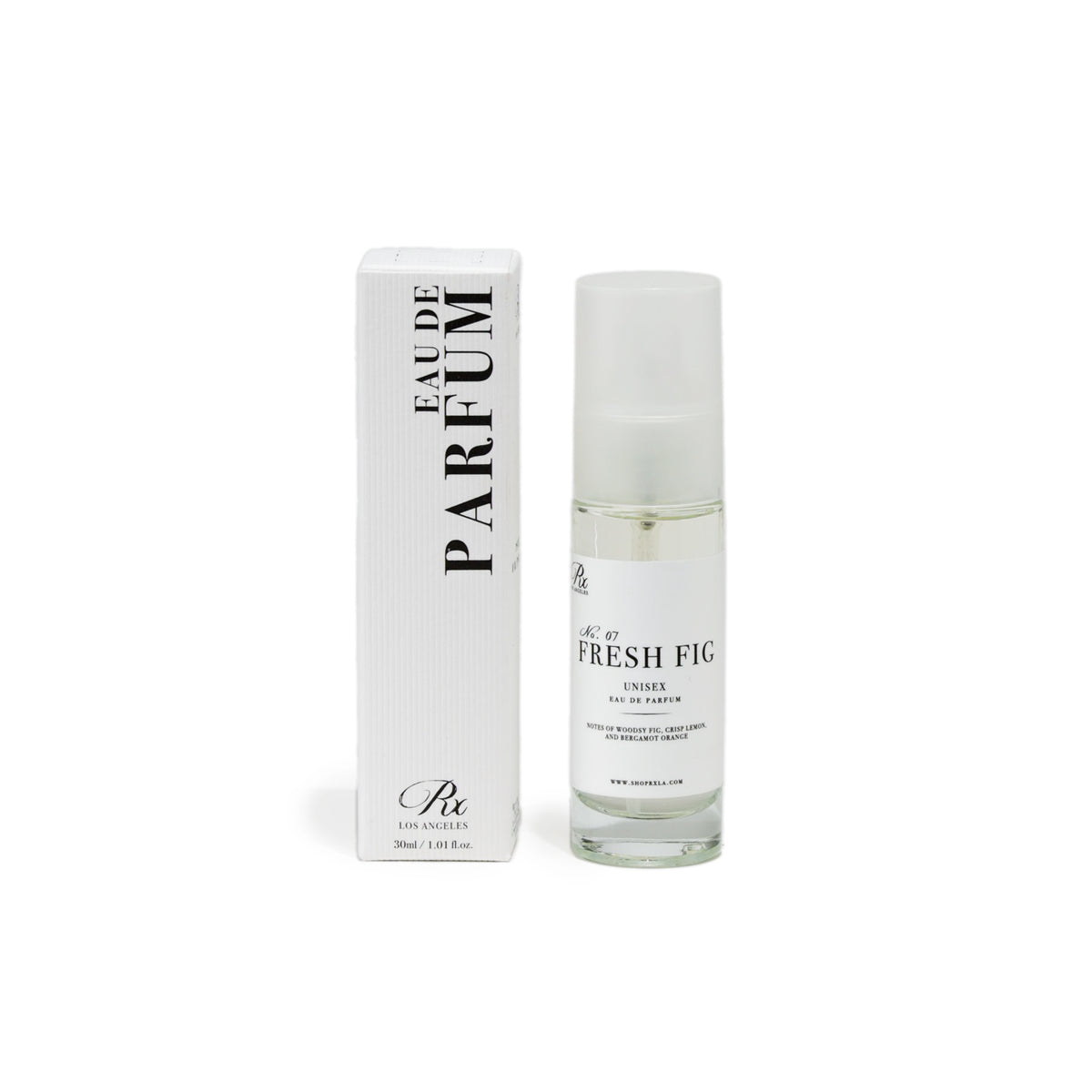 RXLA Fresh Fig full-size perfume—earthy and masculine with fig, moss, and patchouli.
