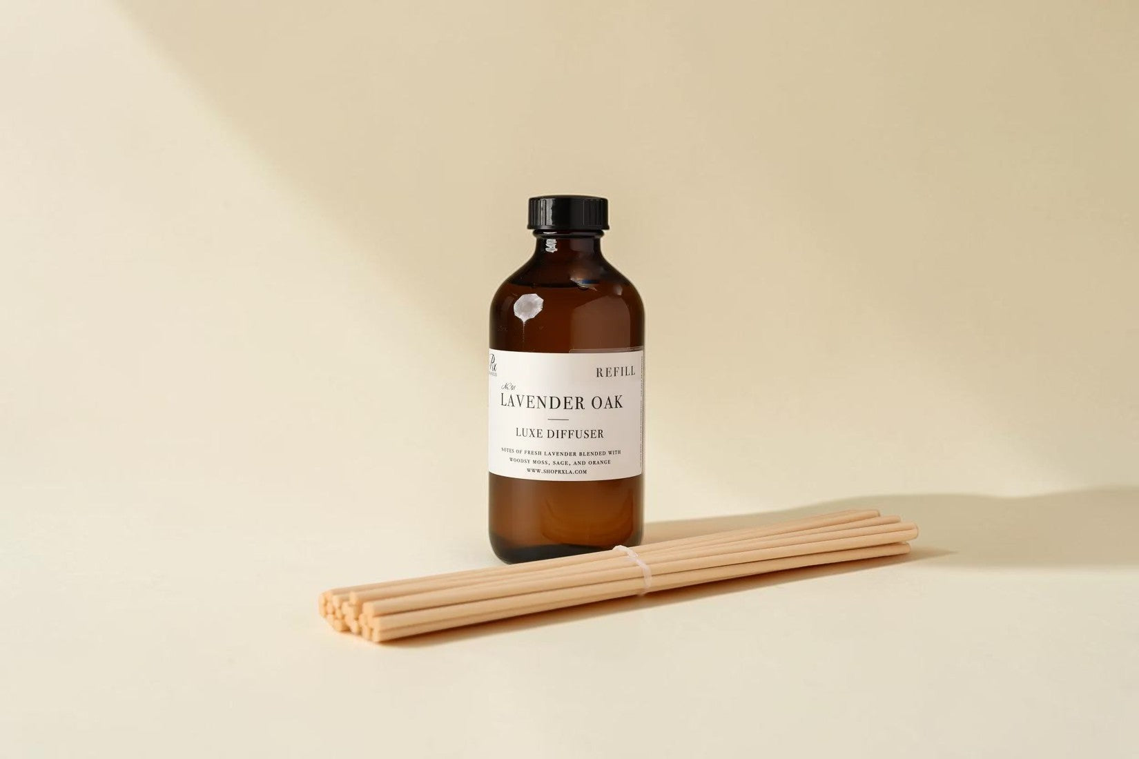 RXLA Lavender Oak 8 oz diffuser refill bottle with fiber reeds