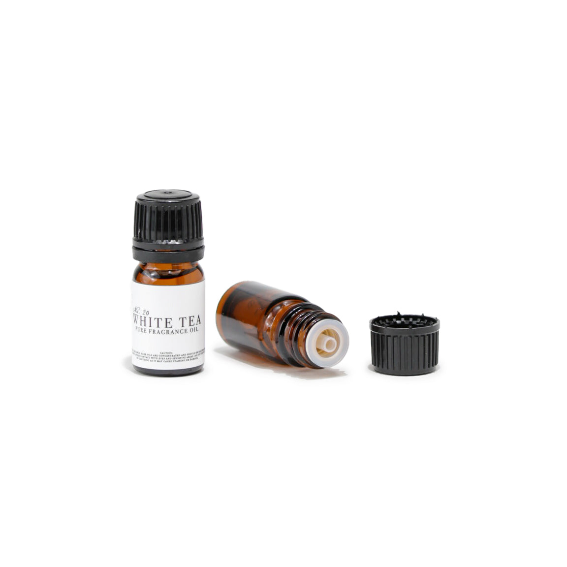 Shop RXLA White Tea fragrance oil, 5ml amber bottle. 100% pure, used for creating light, refreshing white tea-scented perfumes, body oils, and candles.
