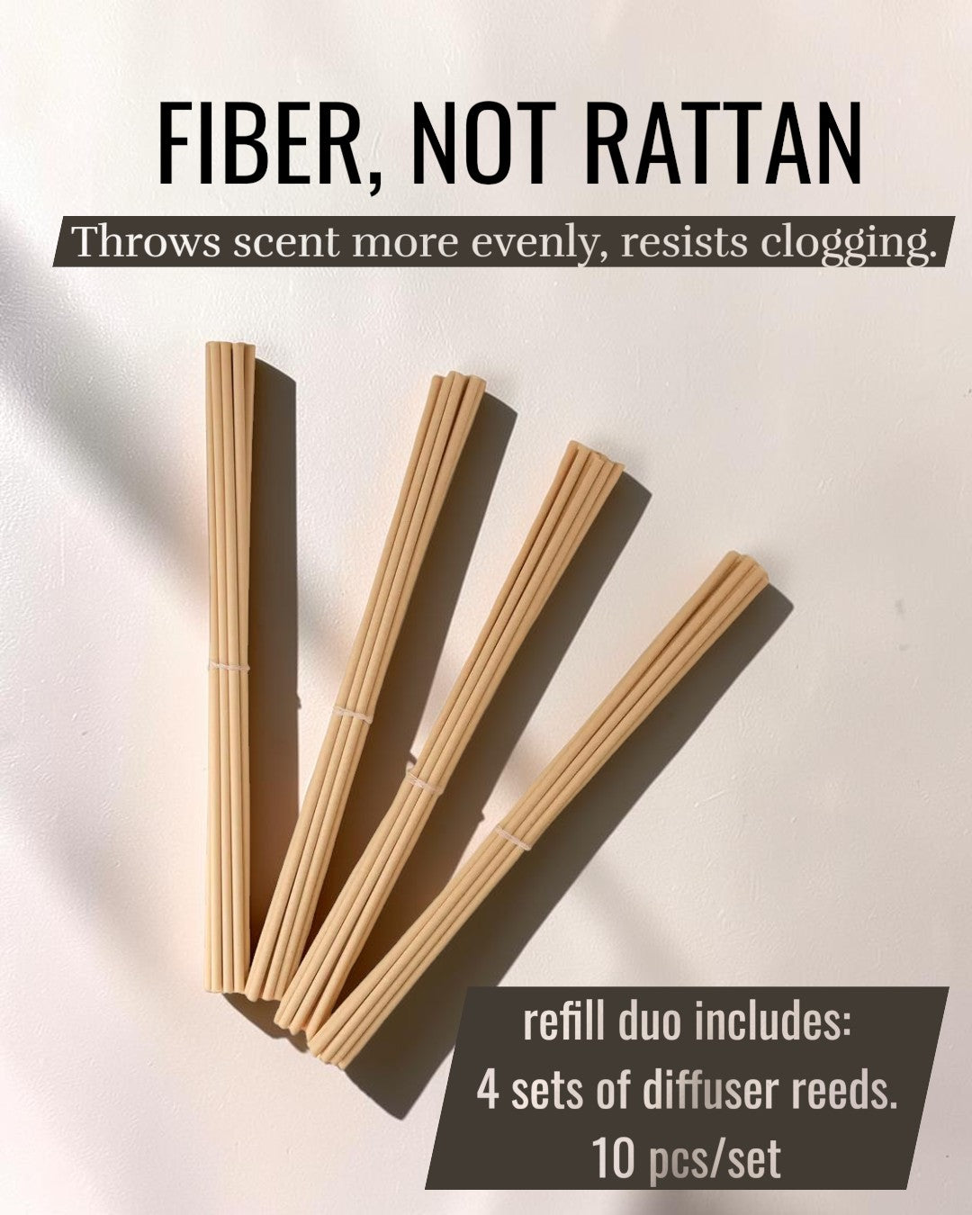 RXLA fiber diffuser reeds close-up