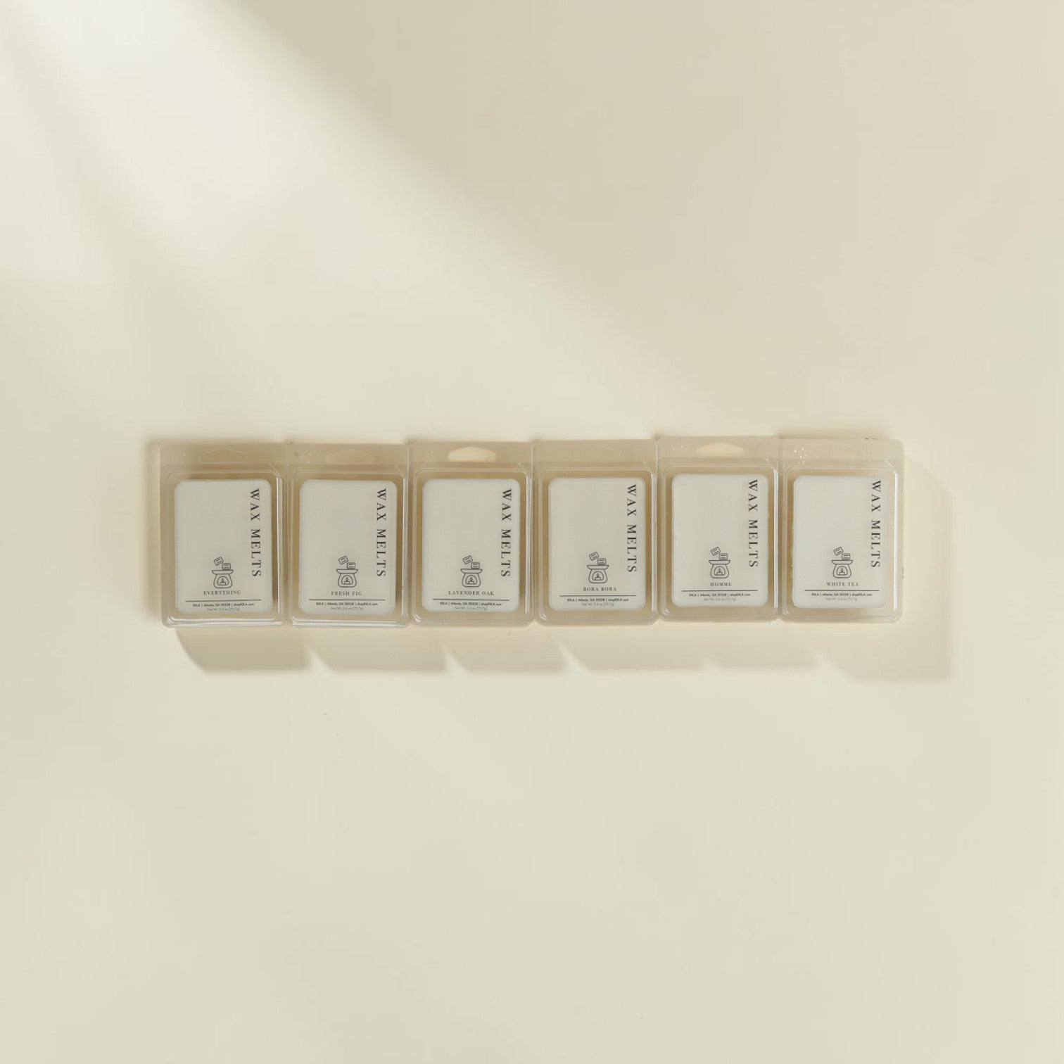 packaging for wax melt. clear containers